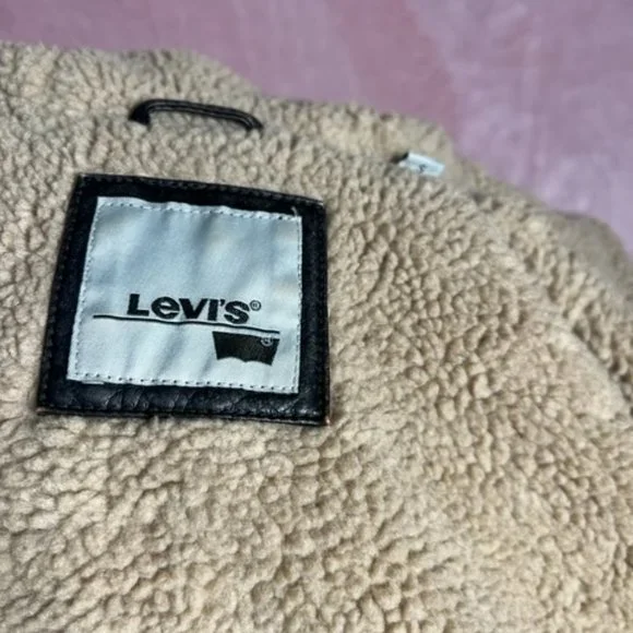 Levis Faux Leather Small Zip Up Jacket - Picture 7 of 9